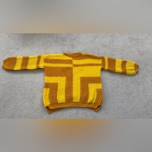 Striped Yellow and Brown Knit Sweater